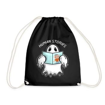 Livre de lecture de fantômes sur les histoires humaines Halloween - Sac de sport léger - noir - Devant