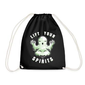 Lift Your Spirits Ghost Yoga Meditation Spirit - Drawstring Bag - black - Front