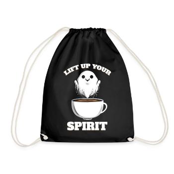 Coffee Cup To Lift Up Your Spirit Ghost Halloween - Turnbeutel - Schwarz - Vorne