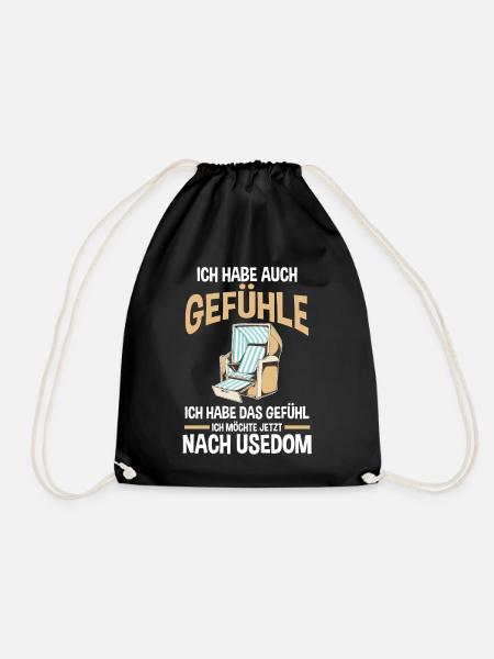 Ostsee Usedom - Turnbeutel - Schwarz