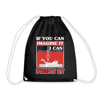 3D Scan Digital Printing Printer - Drawstring Bag - black - Front