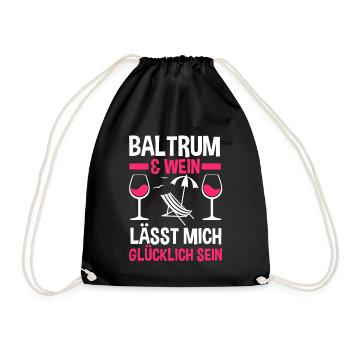 Nordsee Wein Baltrum - Turnbeutel - Schwarz - Vorne