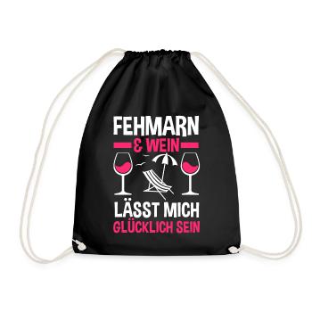 Ostsee Wein Fehmarn - Turnbeutel - Schwarz - Vorne