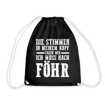 Nordsee Föhr - Turnbeutel - Schwarz - Vorne