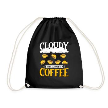 Nuageux avec une chance pour la conception de café - Sac de sport léger - noir - Devant