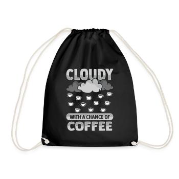 Nuageux avec une chance pour la conception de café - Sac de sport léger - noir - Devant