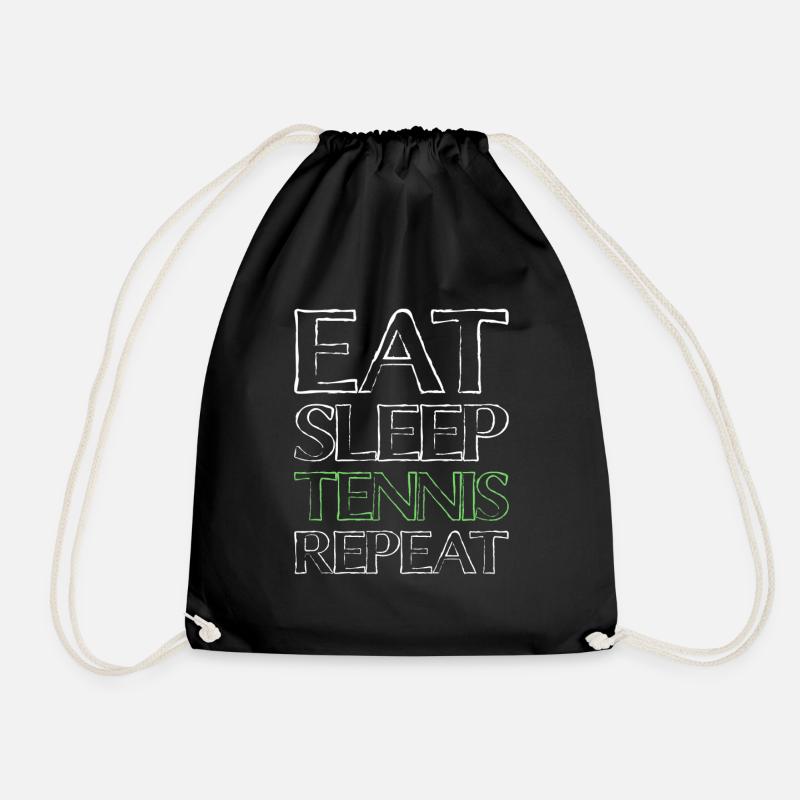 Eating Sleep Tennis - Drawstring Bag - black