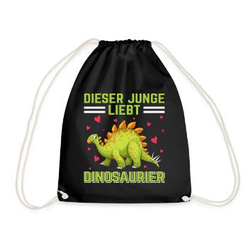 Dino Dinosaurier T-Rex Boy Junge Geschenk - Turnbeutel - Schwarz - Vorne