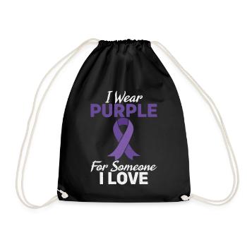 Je porte du violet pour quelqu’un - Sac de sport léger - noir - Devant