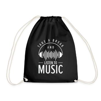 Serenity Music Lover Entspannende Pause - Turnbeutel - Schwarz - Vorne