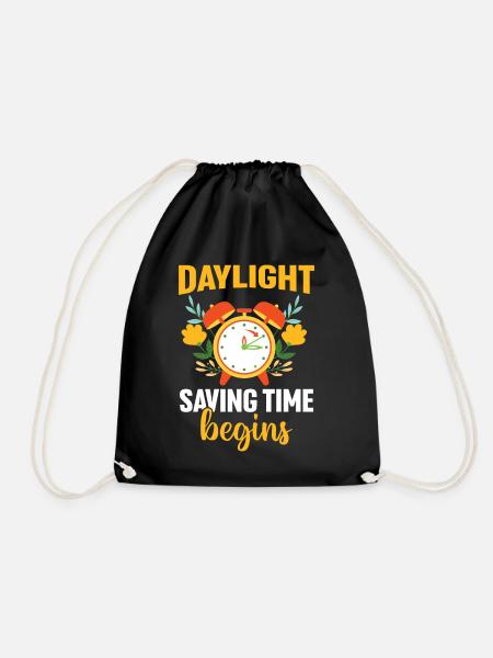Daylight Saving Time Begins - Drawstring Bag - black