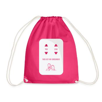 Steckdose Witze Geerdet Strenge Eltern Wortspiele - Turnbeutel - Fuchsia - Vorne