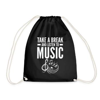 Serenity Music Lover Entspannende Pause - Turnbeutel - Schwarz - Vorne