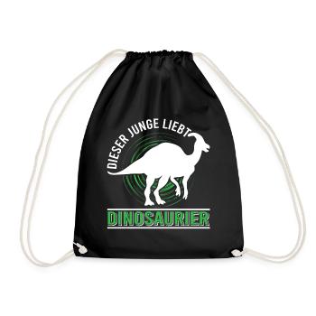 Dino Dinosaurier T-Rex Boy Junge Geschenk - Turnbeutel - Schwarz - Vorne