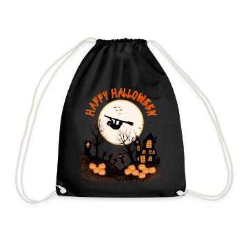 HAPPY HALLOWEEN SLOTH IN THE MOONLIGHT - Drawstring Bag - black - Front