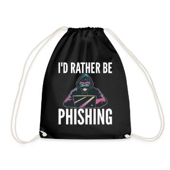 I'd rather have a hacker graphic of a - Drawstring Bag - black - Front