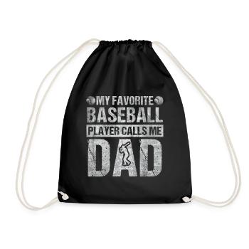 My Favorite Baseball Player Calls Me Dad Baseball - Turnbeutel - Schwarz - Vorne