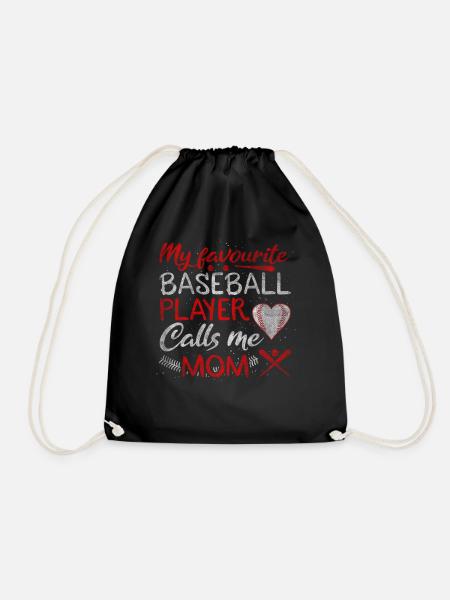 My Favorite Baseball Player Calls Me Mom Baseball - Turnbeutel - Schwarz