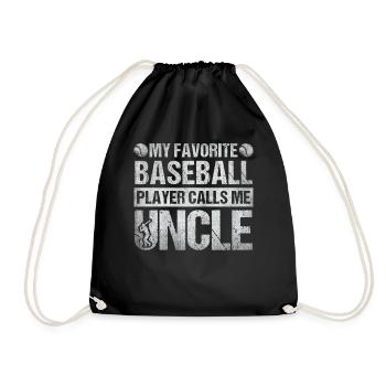 My Favorite Baseball Player Calls Me Uncle - Drawstring Bag - black - Front
