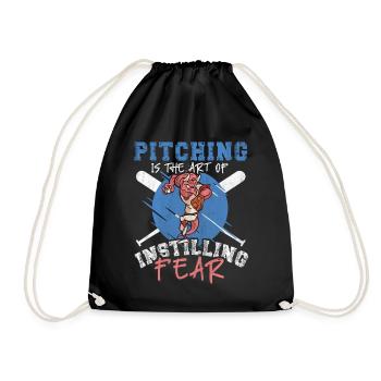 Pitching Is The Art of Instilling Fear Baseball - Turnbeutel - Schwarz - Vorne