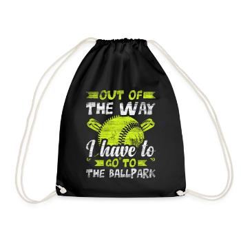 I Have To Go To The Ballpark Baseball - Drawstring Bag - black - Front