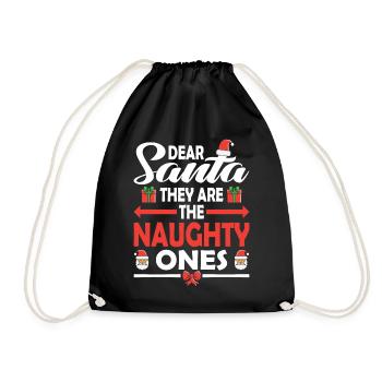 Dear Santa Claus these are the bad guys X-Mas - Drawstring Bag - black - Front