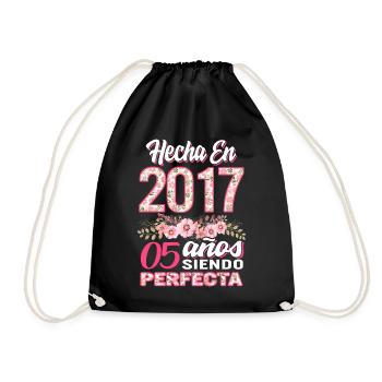 Mujer 05 Cumpleaños Regalo Hecha En 2017, 05 Anos - Drawstring Bag - black - Front