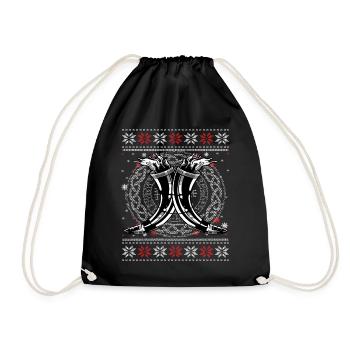 Mjölnir Runes Viking Sull Christmas 2022 - Drawstring Bag - black - Front