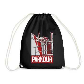 Parkour Free Running Traceur - Drawstring Bag - black - Front