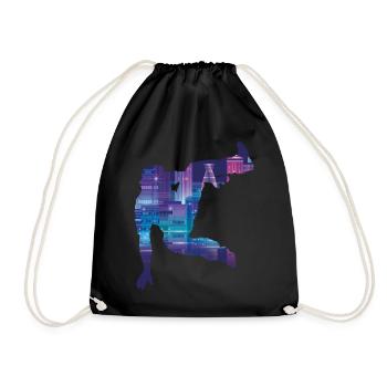 Parkour Free Running Traceur - Drawstring Bag - black - Front