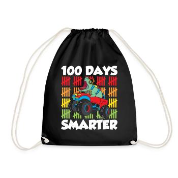 100 Tage Schlauer Lustig Team Süß Sprüche - Turnbeutel - Schwarz - Vorne