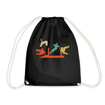 Parkour Free Running Traceur Retro - Drawstring Bag - black - Front