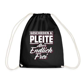 Geschieden Pleite Frei - Turnbeutel - Schwarz - Vorne