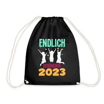 Endlich Geschieden 2023 Scheidungsparty - Turnbeutel - Schwarz - Vorne