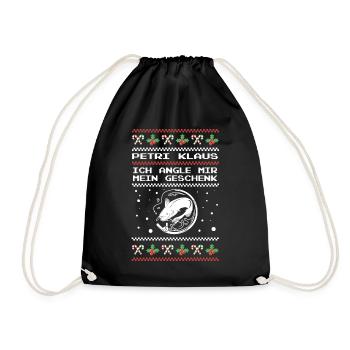 Petri Klaus Angle Mir Mein Geschenk Weihnachten - Turnbeutel - Schwarz - Vorne