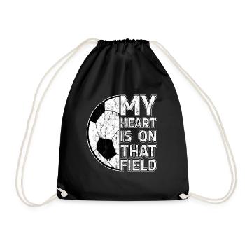 My heart is on that field - Football - Drawstring Bag - black - Front