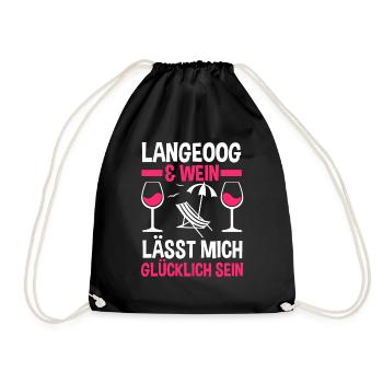 Nordsee Wein Langeoog - Turnbeutel - Schwarz - Vorne