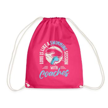Trainer Ausbilder Coaching Schwimmen Sporttrainer - Turnbeutel - Fuchsia - Vorne