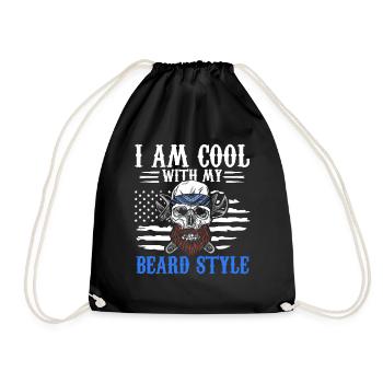 Patriotic Goatbeard Bearded Man - Drawstring Bag - black - Front