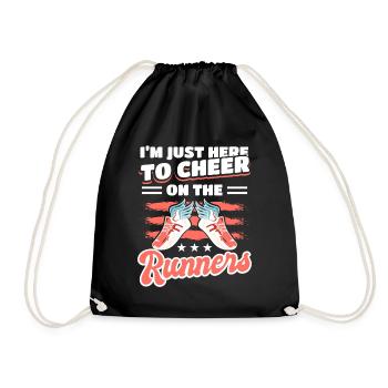 Marathon Running Sport Ultramarathon Athletic - Drawstring Bag - black - Front
