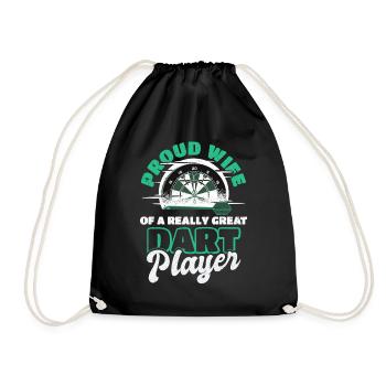 Darts Dartboard Darts Game Darts Player Wife - Drawstring Bag - black - Front