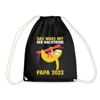 Vater 2023 Schwanger Werdender Papa - Turnbeutel - Schwarz - Vorne