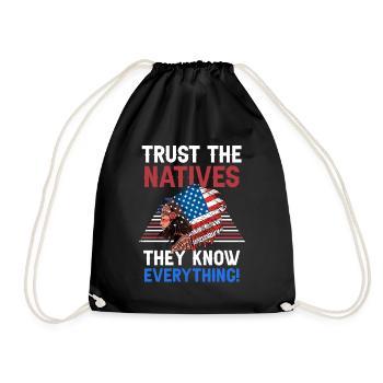 Amerikanischer Kopfschmuck Erste Amerikaner Native - Turnbeutel - Schwarz - Vorne