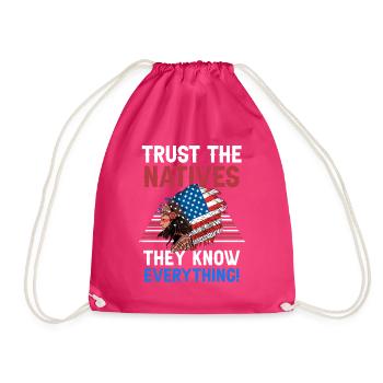 Amerikanischer Kopfschmuck Erste Amerikaner Native - Turnbeutel - Fuchsia - Vorne