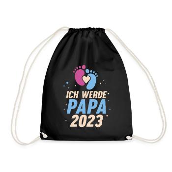 Vater 2023 Schwanger Werdender Papa - Turnbeutel - Schwarz - Vorne