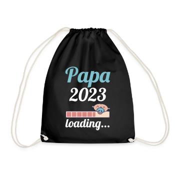 Vater 2023 Schwanger Werdender Papa - Turnbeutel - Schwarz - Vorne