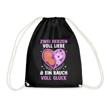 Mutter Schwangerschaft Schwanger Werdende Mama - Turnbeutel - Schwarz - Vorne