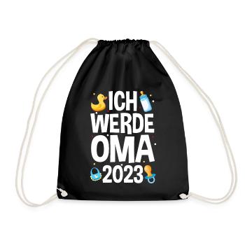 Großmutter 2023 Schwanger Werdende Oma - Turnbeutel - Schwarz - Vorne