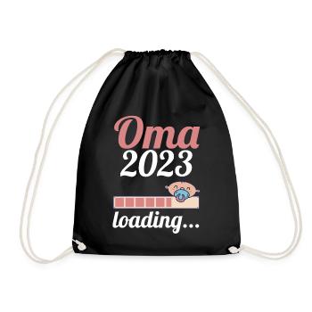 Großmutter 2023 Schwanger Werdende Oma - Turnbeutel - Schwarz - Vorne