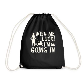 Funny school janitor cleaning - Drawstring Bag - black - Front